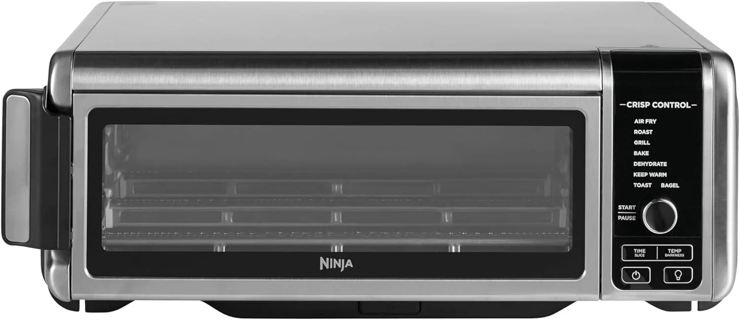 Ninja Foodi 10 w 1, piekarnik wielofunkcyjny, przenośny mini piekarnik na blat, frytkownica beztłuszczowa, pieczenie, grill, ciasta i więcej,10 funkcji gotowania, srebrno/czarny, DT200EU