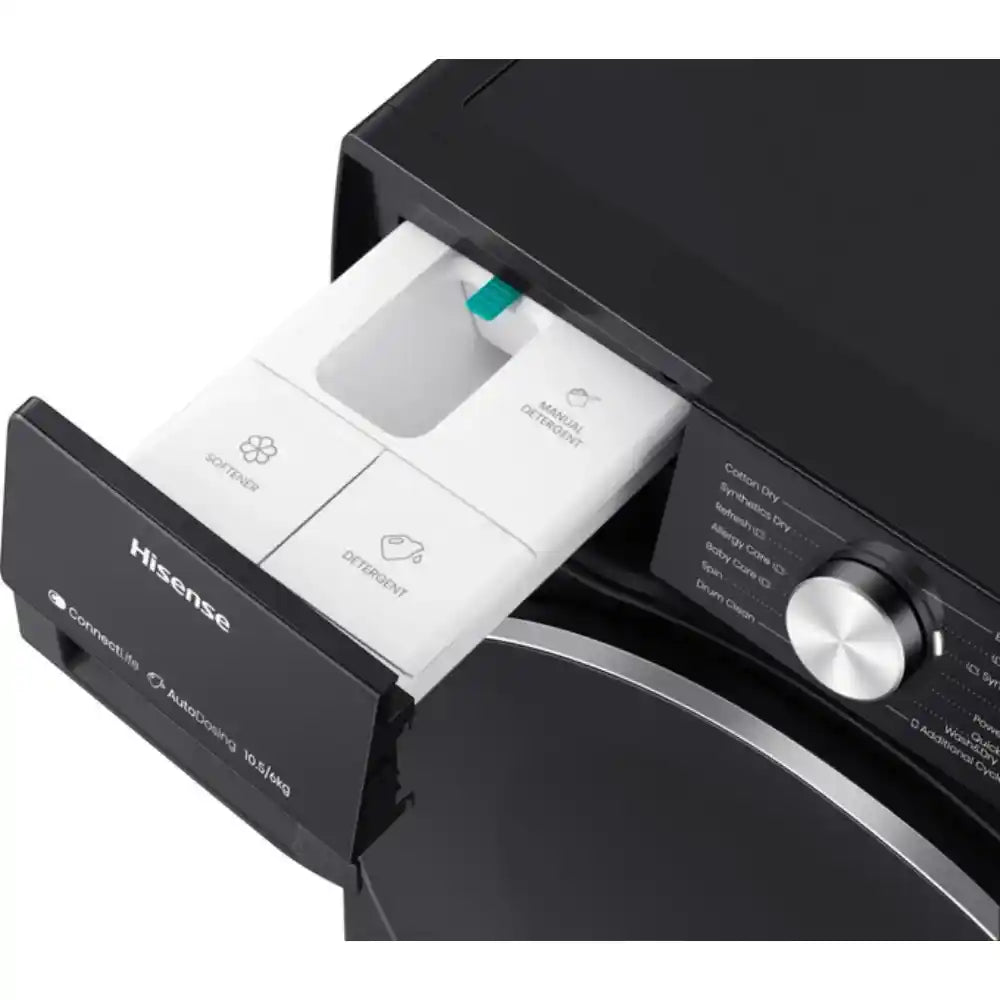 Hisense 10.5Kg 1400 Spin Autodose Washing Machine - Black | WF5S1045BB