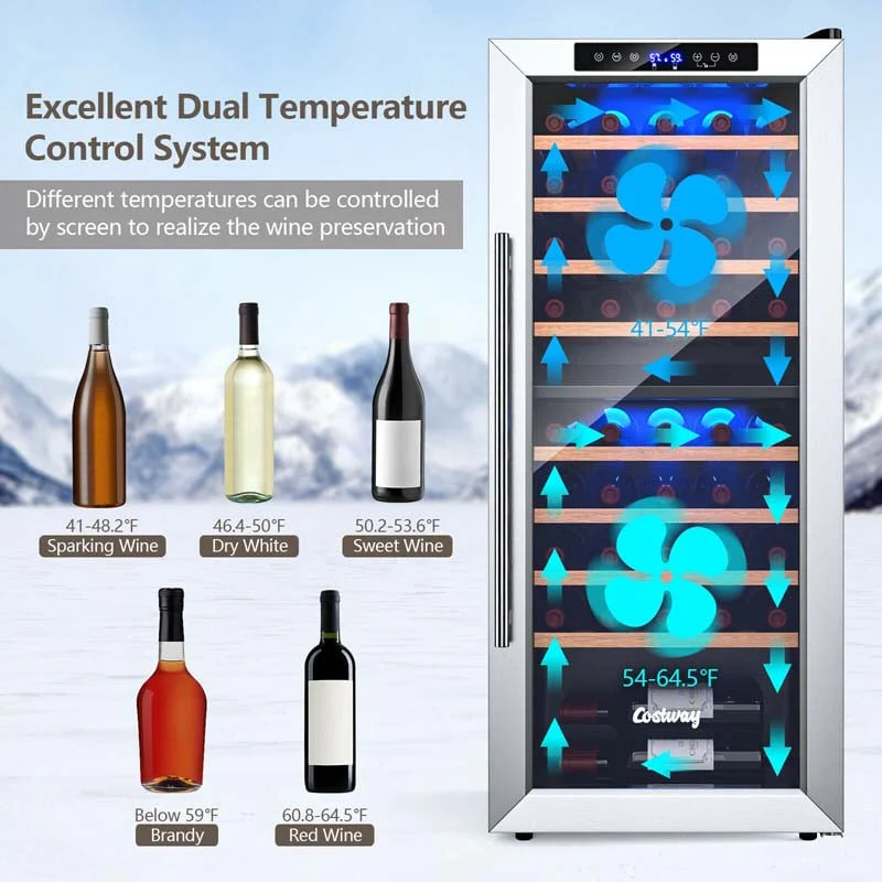 Eletriclife 43 Bottle Wine Cooler Refrigerator with 8 Shelves