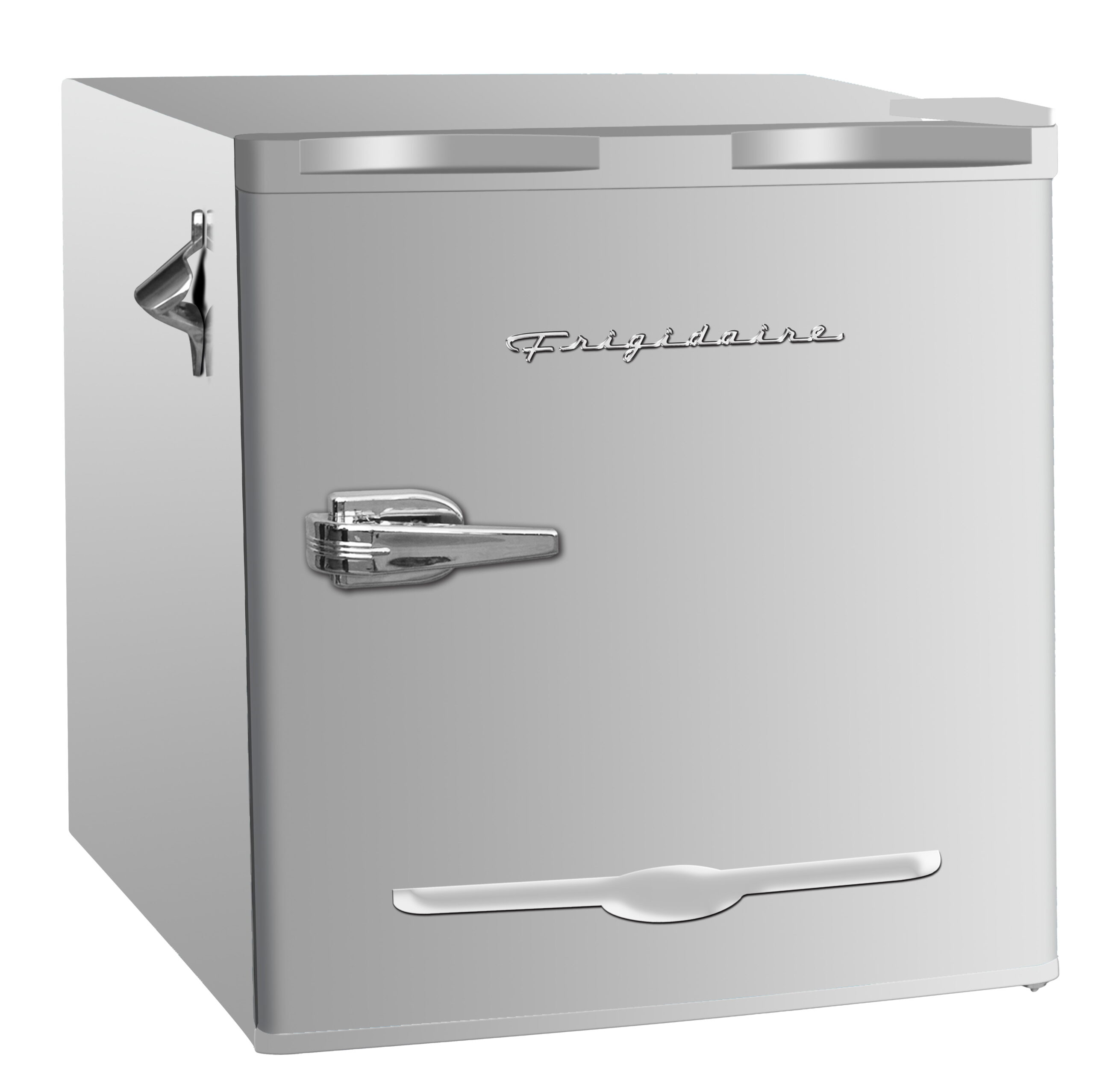 1.6 Cu Ft Retro Mini Fridge with Side Bottle Opener, Moonbeam