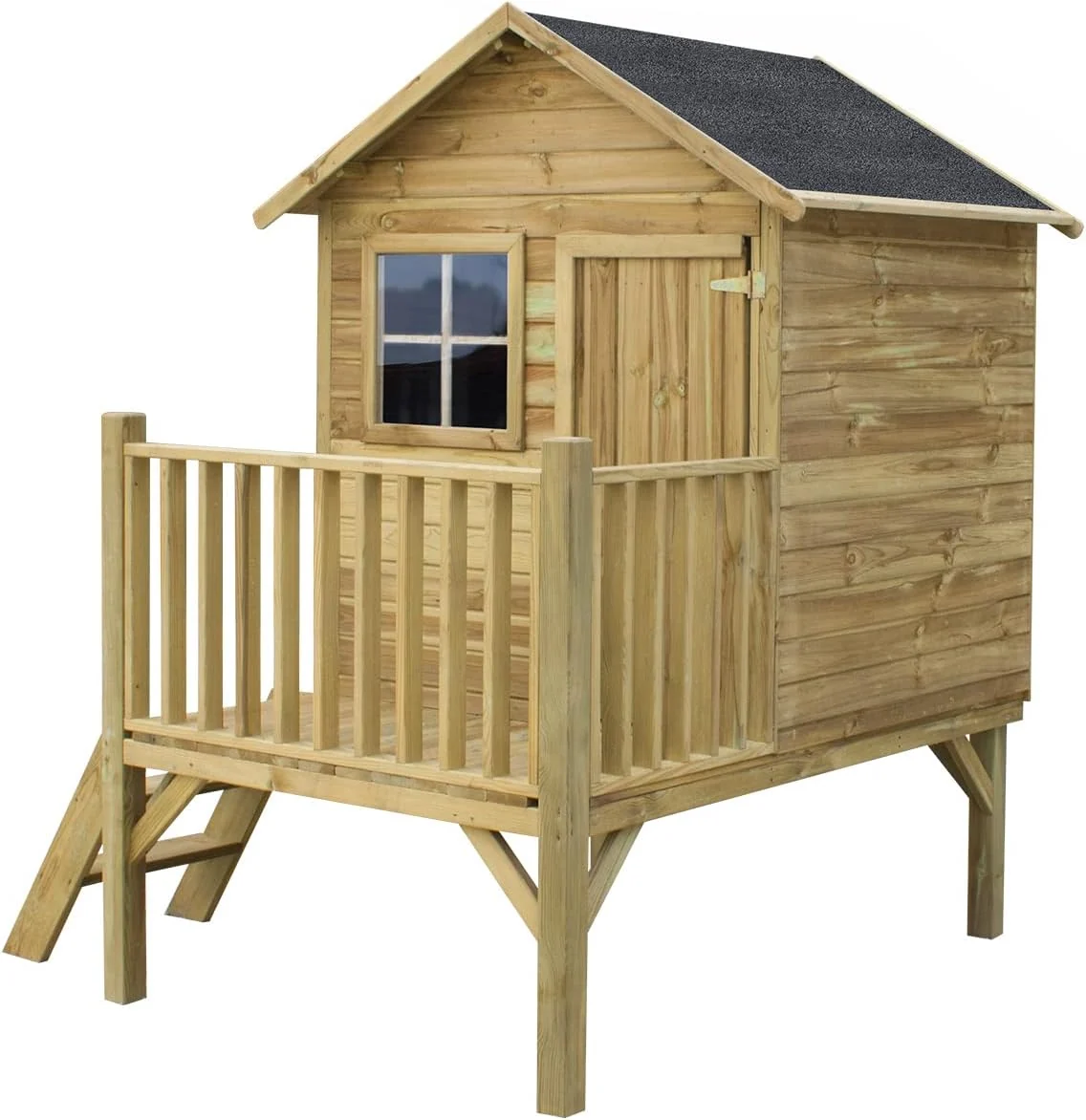 2026 Gartenhaus Kinder - Spielhaus Kinder Outdoor - Aus Imprägniertem Gehobeltem Kiefernholz - Originell und Einzigartig Gartenspielhaus - Holzart Gehobelte Kiefer