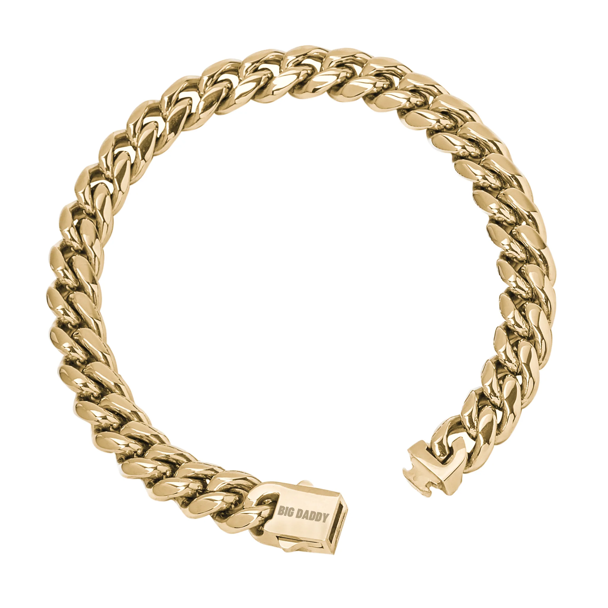 Big Daddy 8MM Cuban Link 18K Gold Bracelet 7 Inch (Defect)