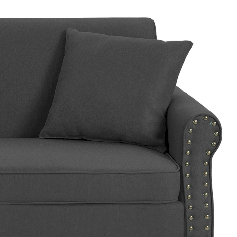 73 Sofa with Nailhead Trim Rolled Arms