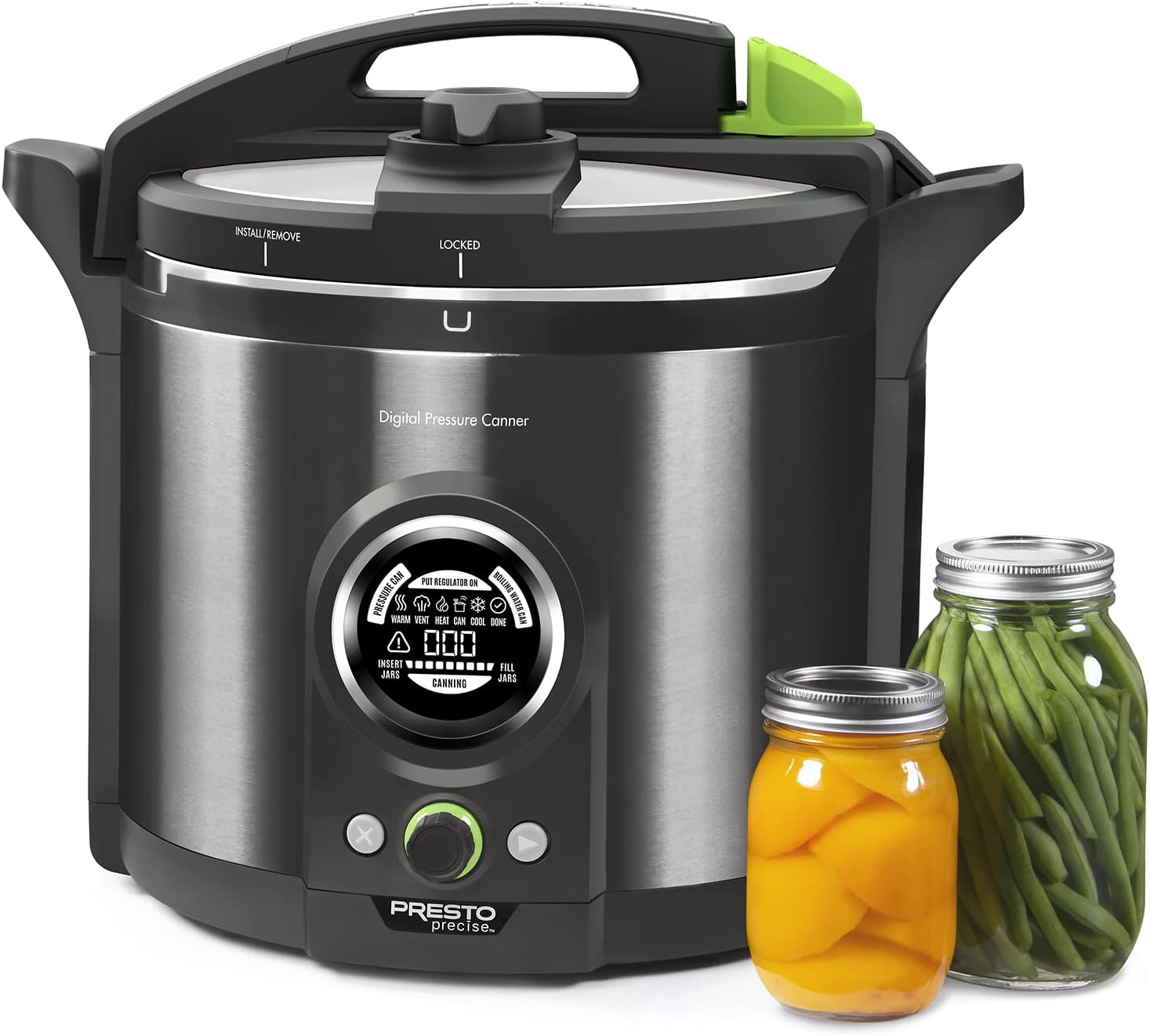 Presto 12-Quart Programmable Electric Pressure Canner, Stainless Steel, Black Finish