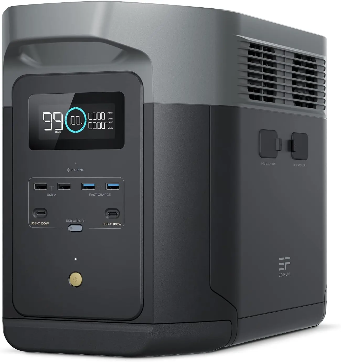 Generador EF ECOFLOW Estación de energía portátil EcoFlow DELTA 2 Max 2048 Wh, Generador solar, negro