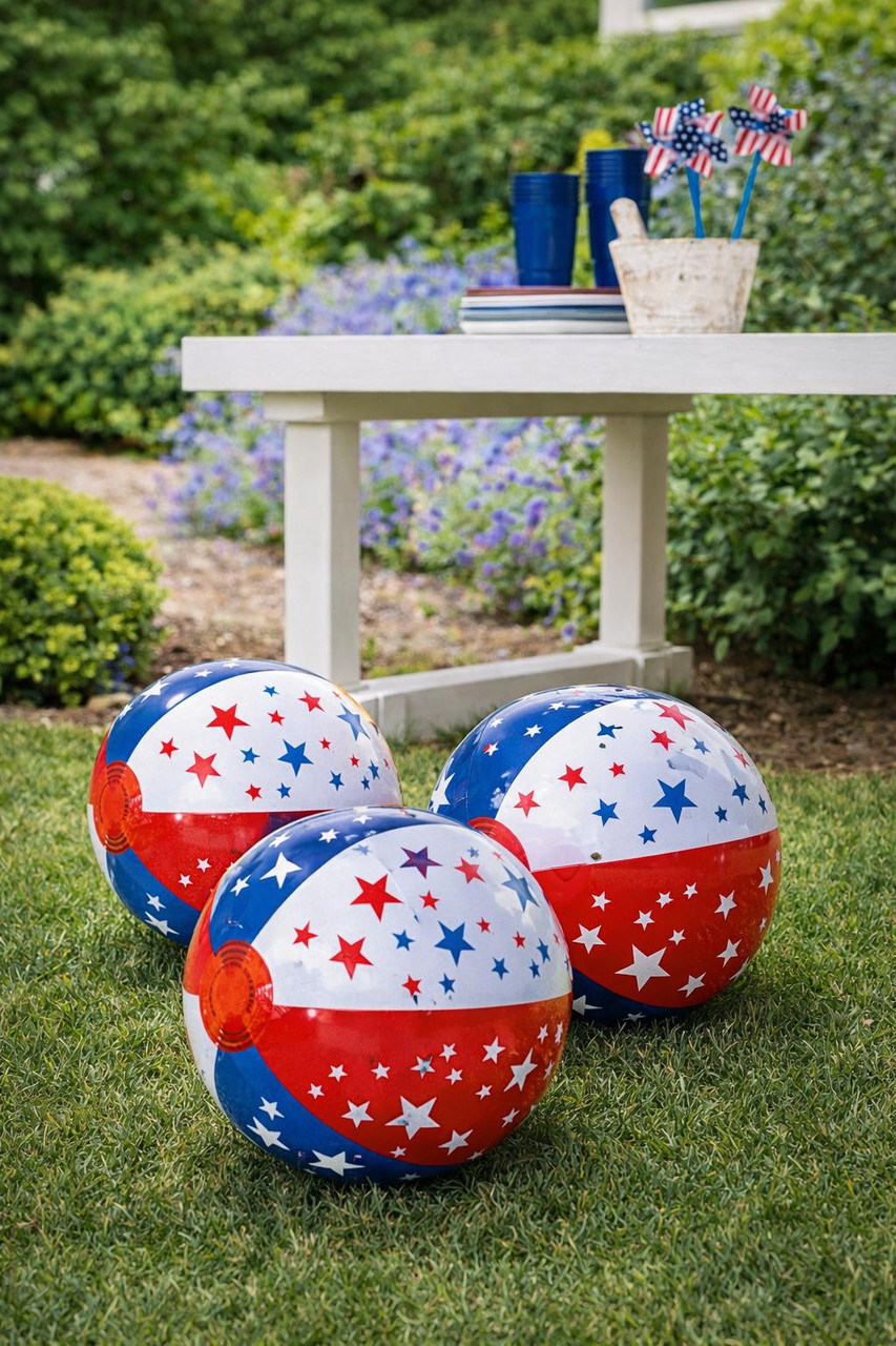 BEACH BALLS BULK PATRIOTIC 12