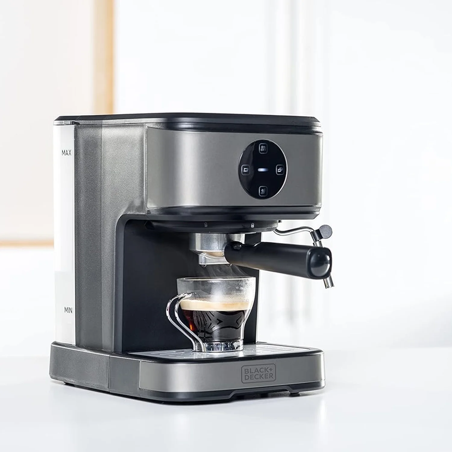 Macchina Per Caffe Espresso Macinato Con Pannello Touch 1,5l 850w