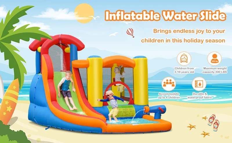 Eletriclife Kid Inflatable Bounce House Water Slide Castle with Blower