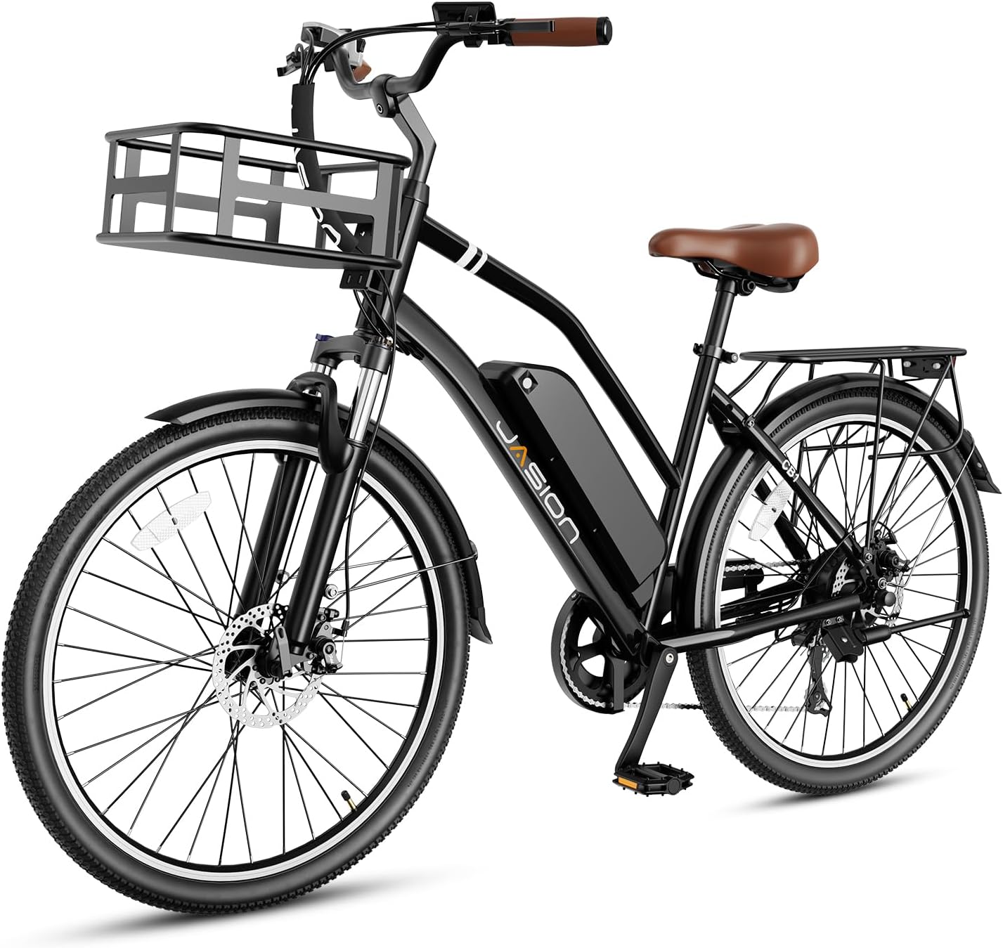Jasion CB1 Electric Bike for Adults, 1000W Motor Peak Ebike, 450Wh Removeable Battery, 26'' City Cruiser Bicycle, 22 MPH Commuter Women Ebike, 7-Speed Gear