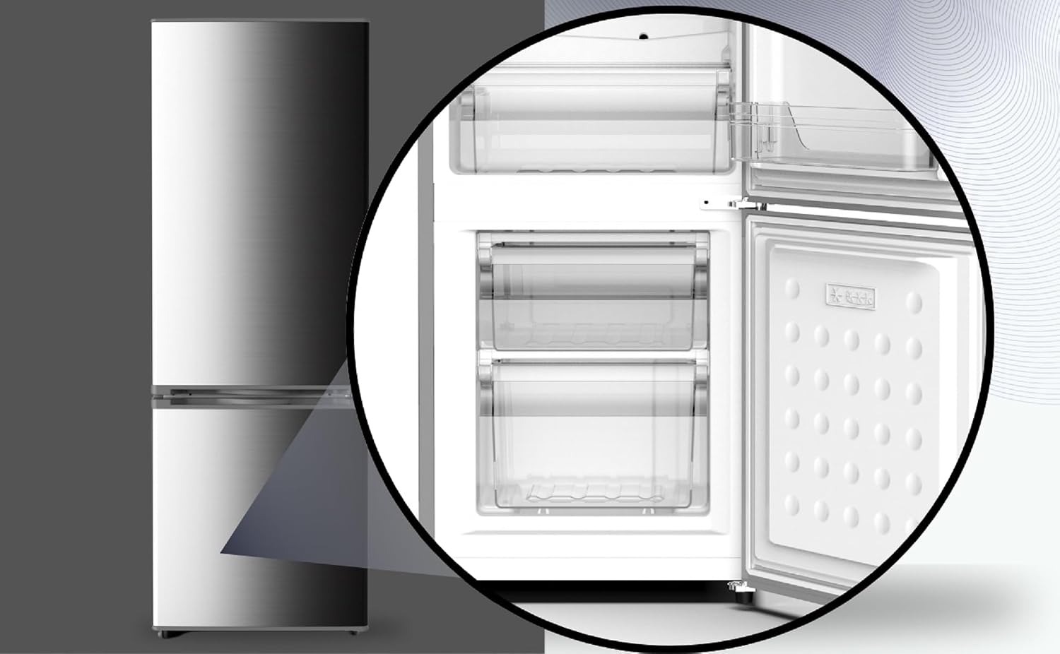 PKM Freistehend Kühl-Gefrierkombination KHKG173IXC Inox 161L LED Beleuchtung 145 cm Energieklasse C