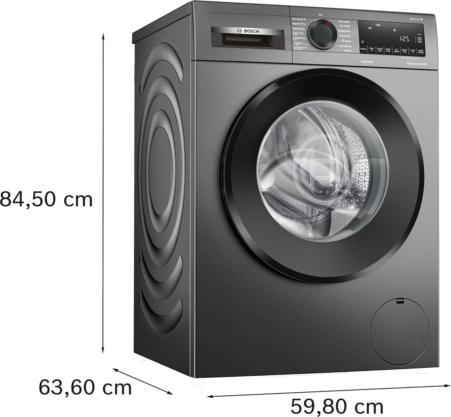 BOSCH WAN28127 Waschmaschine Serie 4, Frontlader mit 8kg Fassungsvermögen, 1400 UpM, Iron Assist, Active Water Plus, EcoSilence Drive, Speed Perfect, Weiß, 60cm