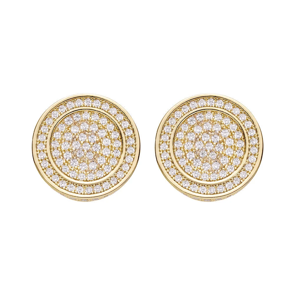 Big Daddy All Diamond Pave Round Iced Out Earring