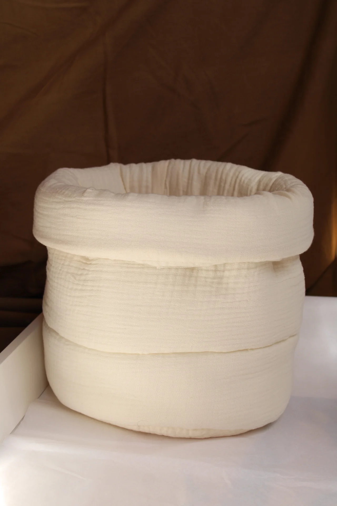 Cesto Organizador Habitaci��n Grande Gasa Cruda