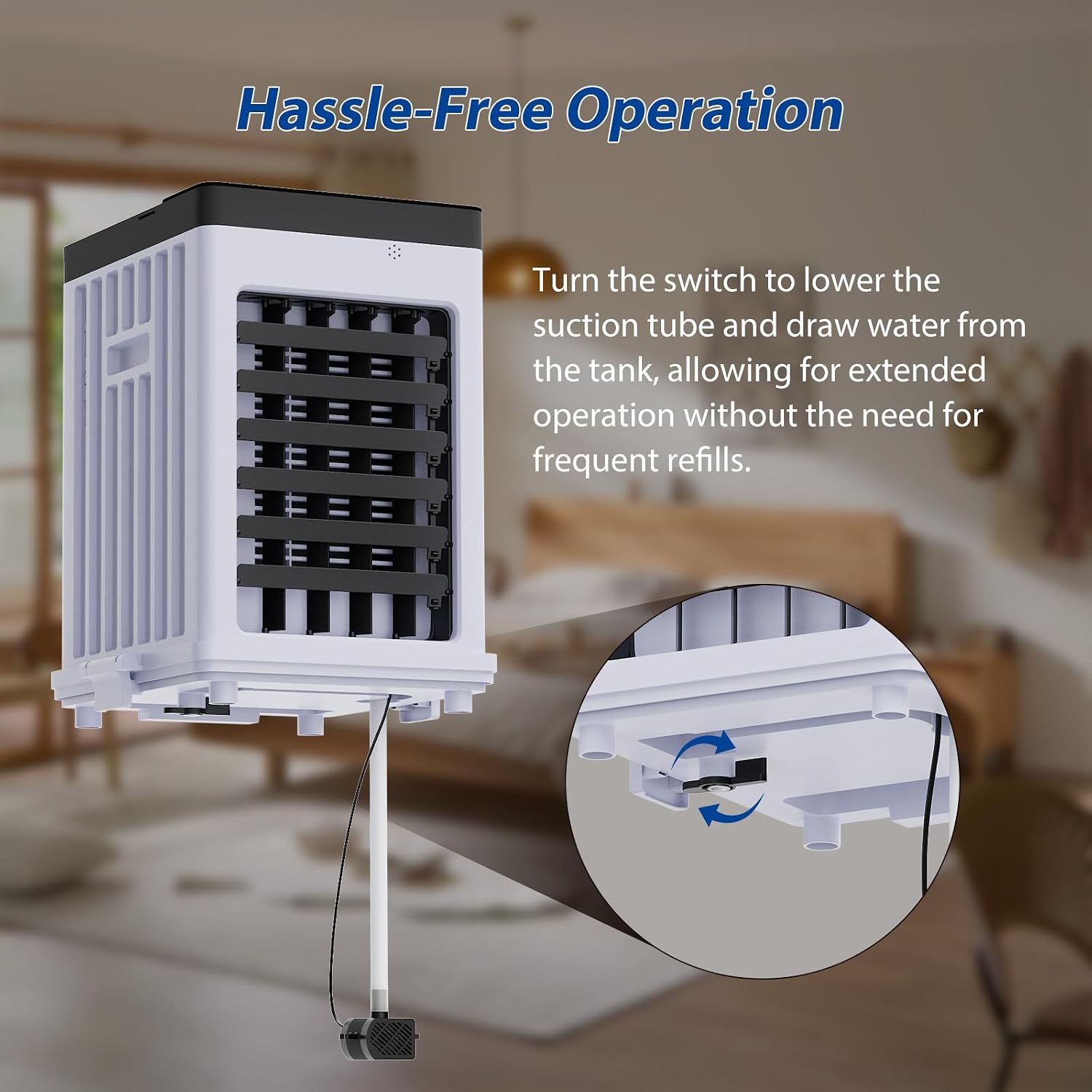 3-in-1 Evaporative Air Cooler with Remote Control, 15L Water Tank, Evaporative Cooling Fan with 3 Speeds, 3 Wind Modes, 7.5H Timer & 120° Oscillation, Portable Room Cooler