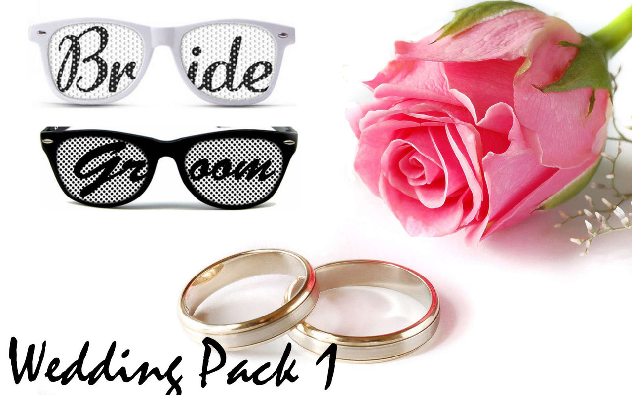 White Bride and Black Groom Pin Hole Glasses Set BW1000/GB1000