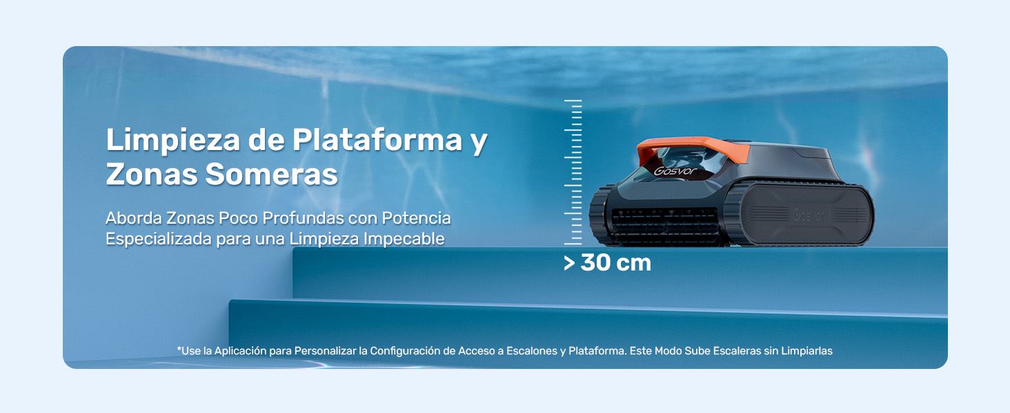 El texto dice «Limpieza de Plataformas y Zonas Sanitarias». Banner azul con información del producto e imagen del equipo de limpieza.