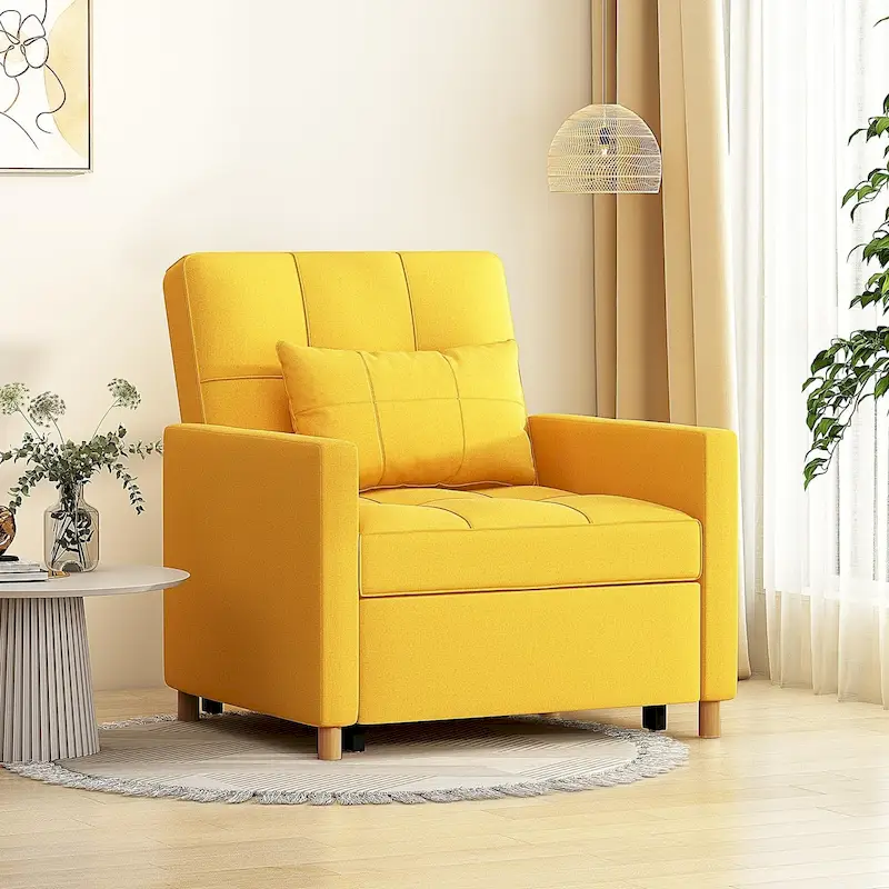 AECOJOY 3-in-1 Convertible Sleeper Sofa Chair with Pillow and Adjustable Backrest