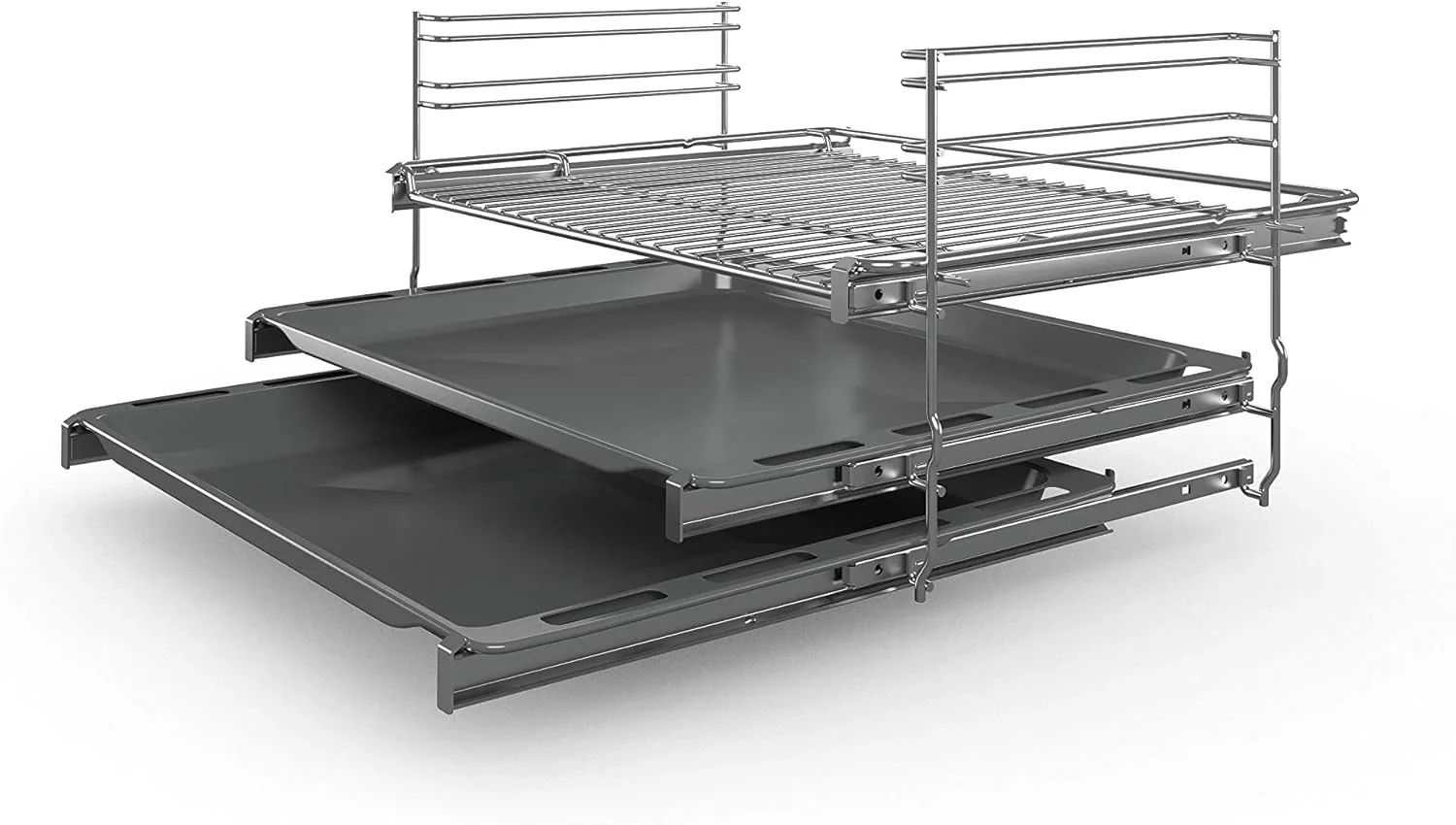 Bosch HKR39C250 Serie 4 Elektro-Standherd, 60 cm breit, EcoClean Direct Reinigungshilfe, 3D Heißluft Backen auf 3 Ebenen, LED-Display-Steuerung, erweiterbare Kochzone für großes Kochgeschirr