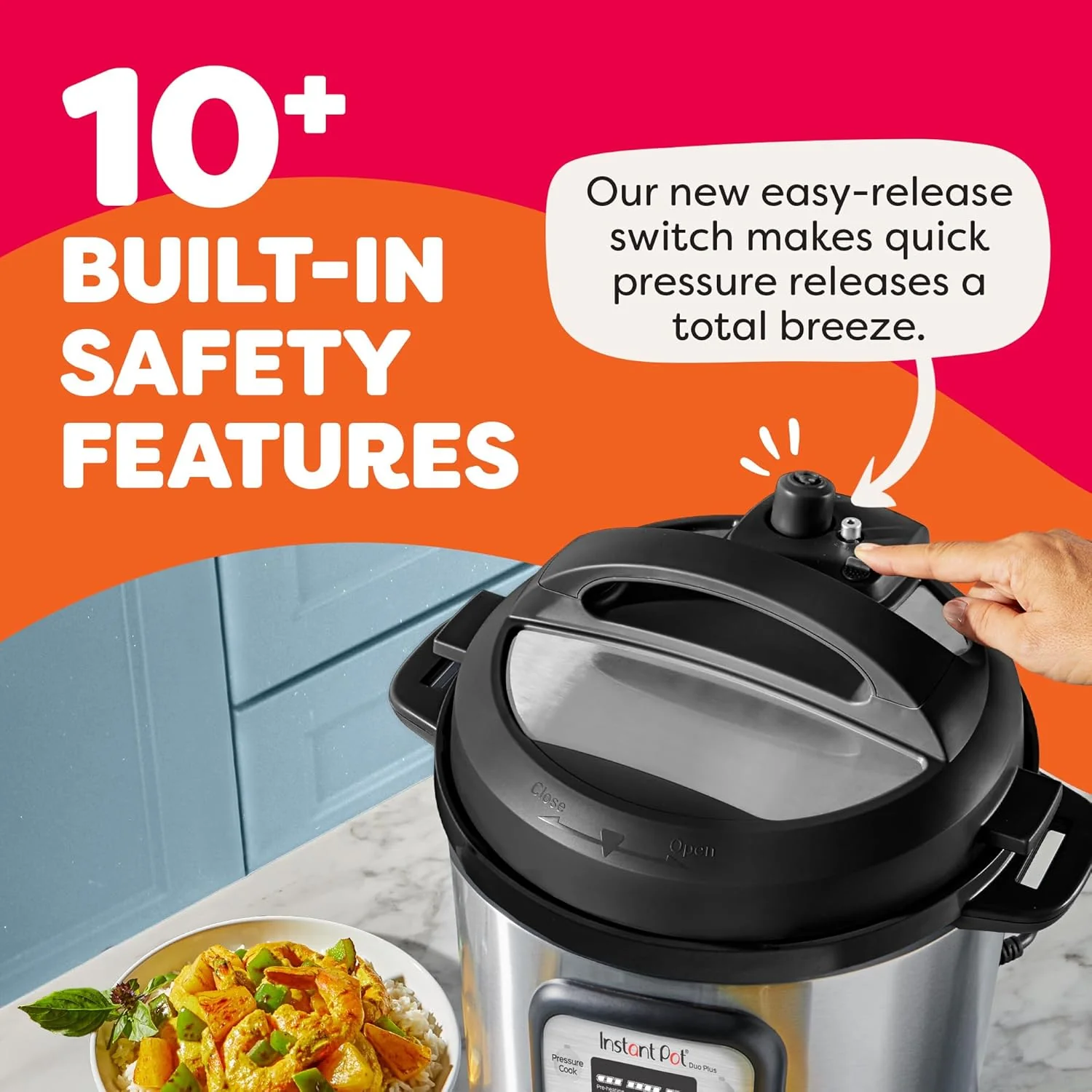 9-in-1 Multicooker, Pressure Cooker, Slow Cook, Rice Maker, Steamer, Sauté, Yogurt, Warmer & Sterilizer, Includes App With Over 800 Recipes, Stainless Steel, 6 Quarts