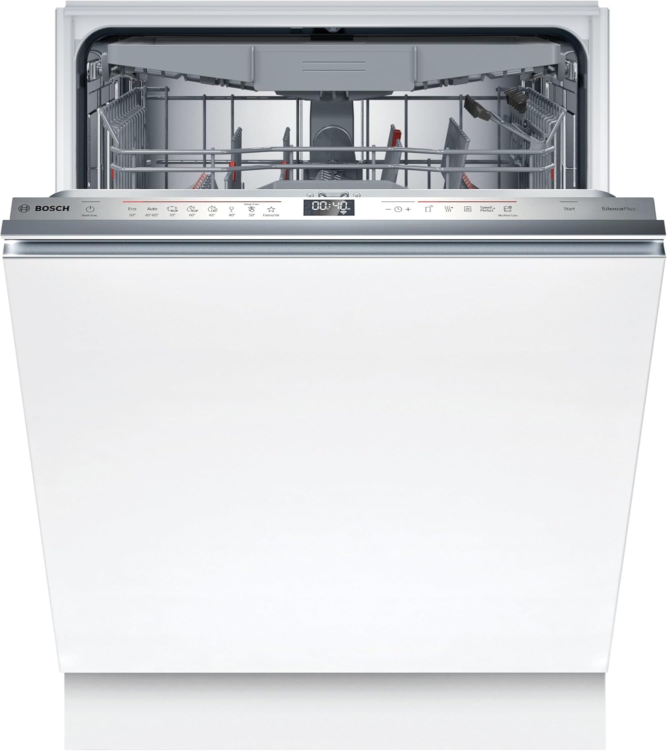 Bosch SMV4ETX08E, Serie 4, Smarter Geschirrspüler Vollintegriert 60 cm, Besteckkorb, Spülmaschine mit Programmassistent, besonders Leise, Rackmatic, Automatische Türöffnung, InfoLight, AquaStop