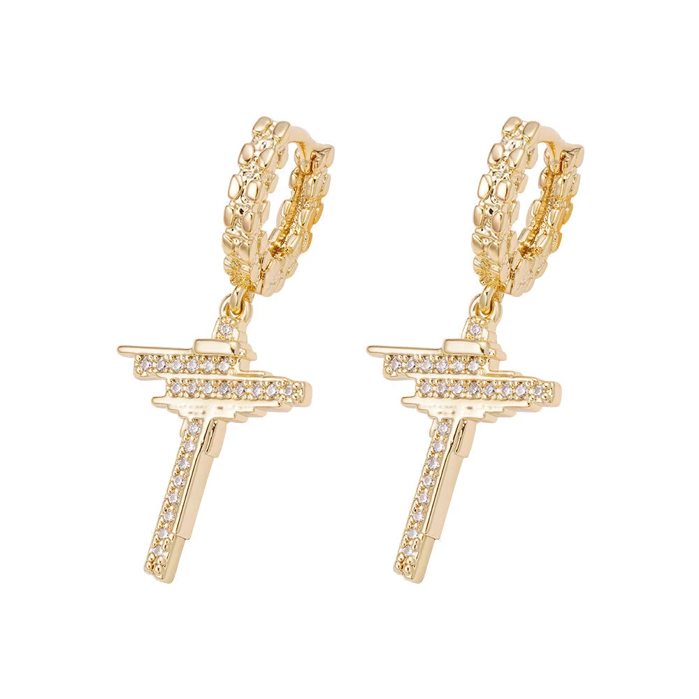 Big Daddy Dangle Hoop Iced Out Earring