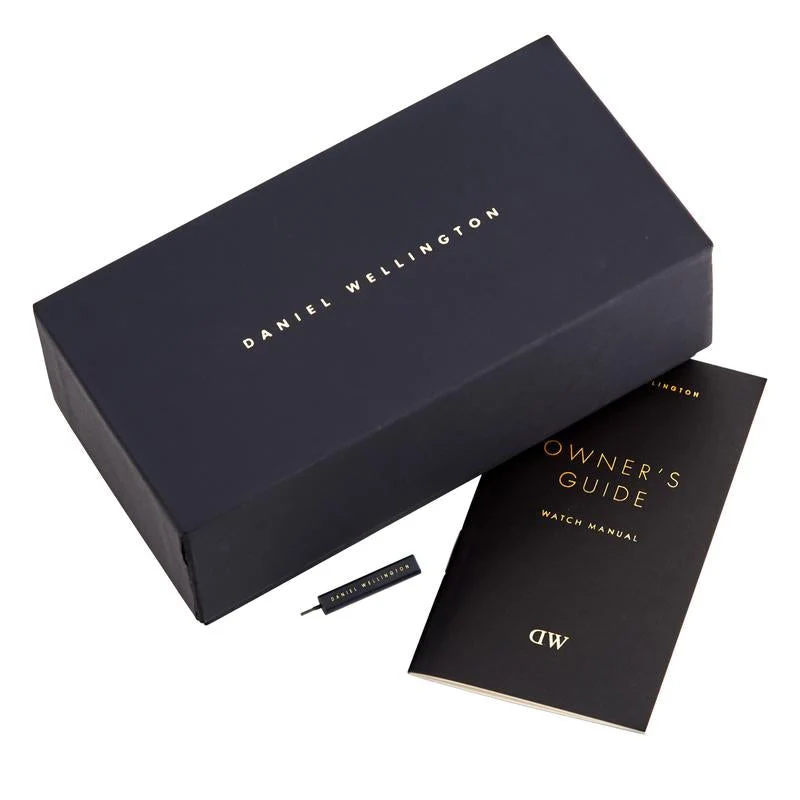 Daniel Wellington Durham 36mm Brown Genuine Leather Gold Watch - DW00100111