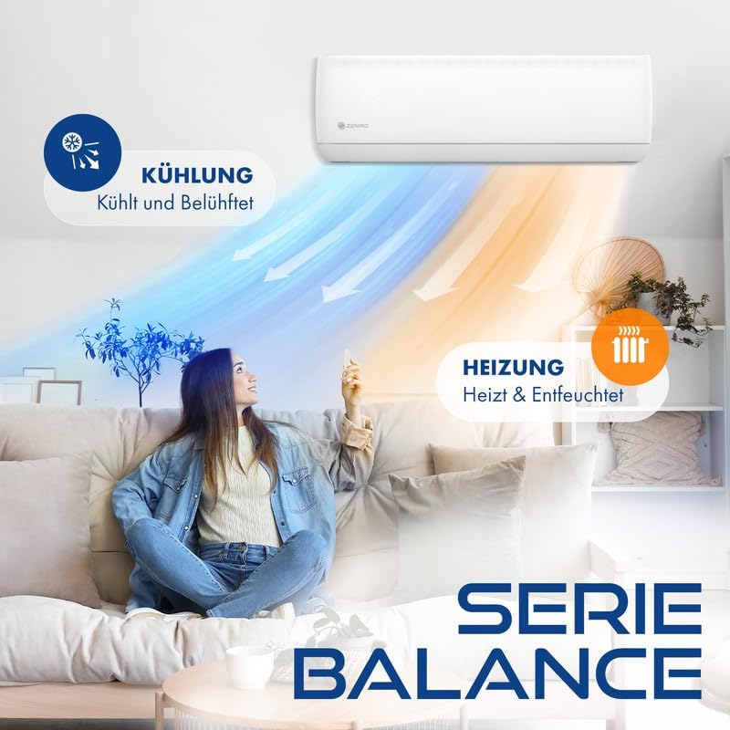 Multi Split Klimaanlage 3 Innengeräte Set (3 x 3,5kW) Klimagerät Air Conditioner mit Heizfunktion 27000 BTU 5,3kW A++ WiFi/App-Steuerung 4D AirFlow Heizen bis -20°C Vorgefüllt R32