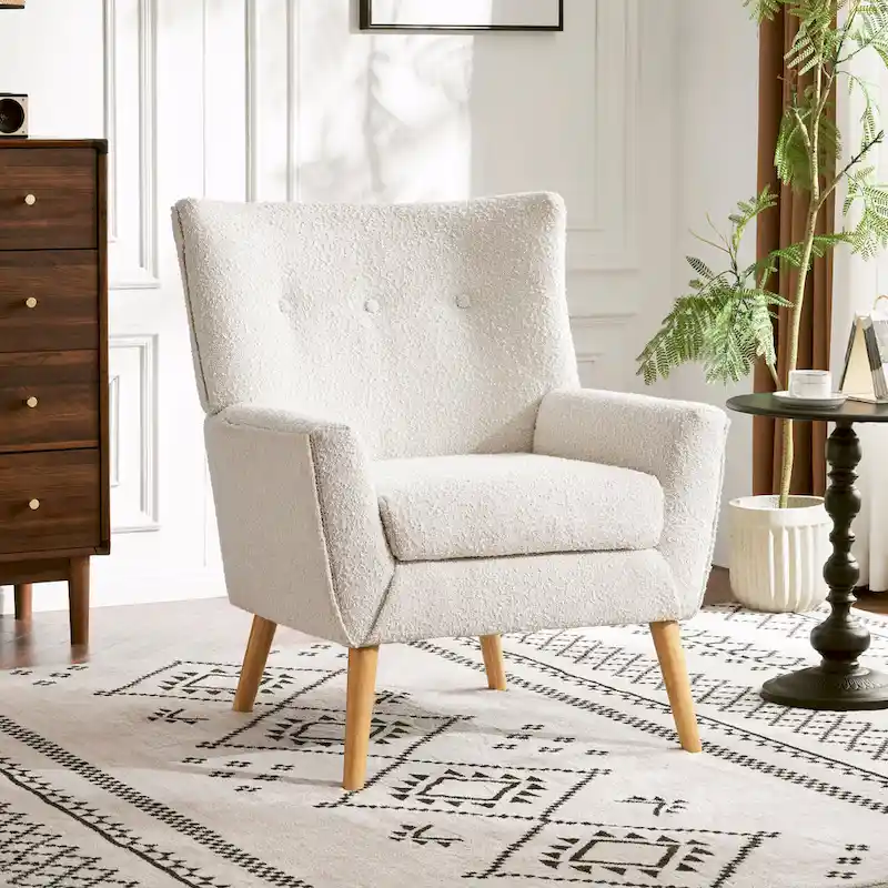 Christopher Knight Home Almond Boucle Tufted Back Accent Chair