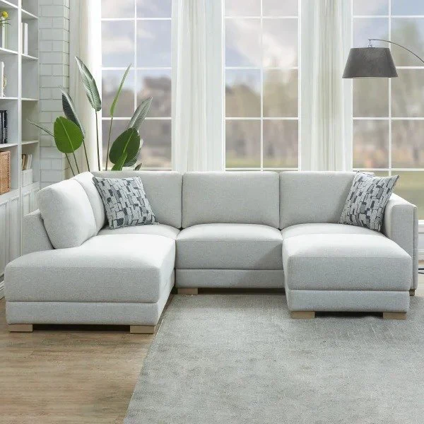 Drayden Fabric Sectional with Ottoman