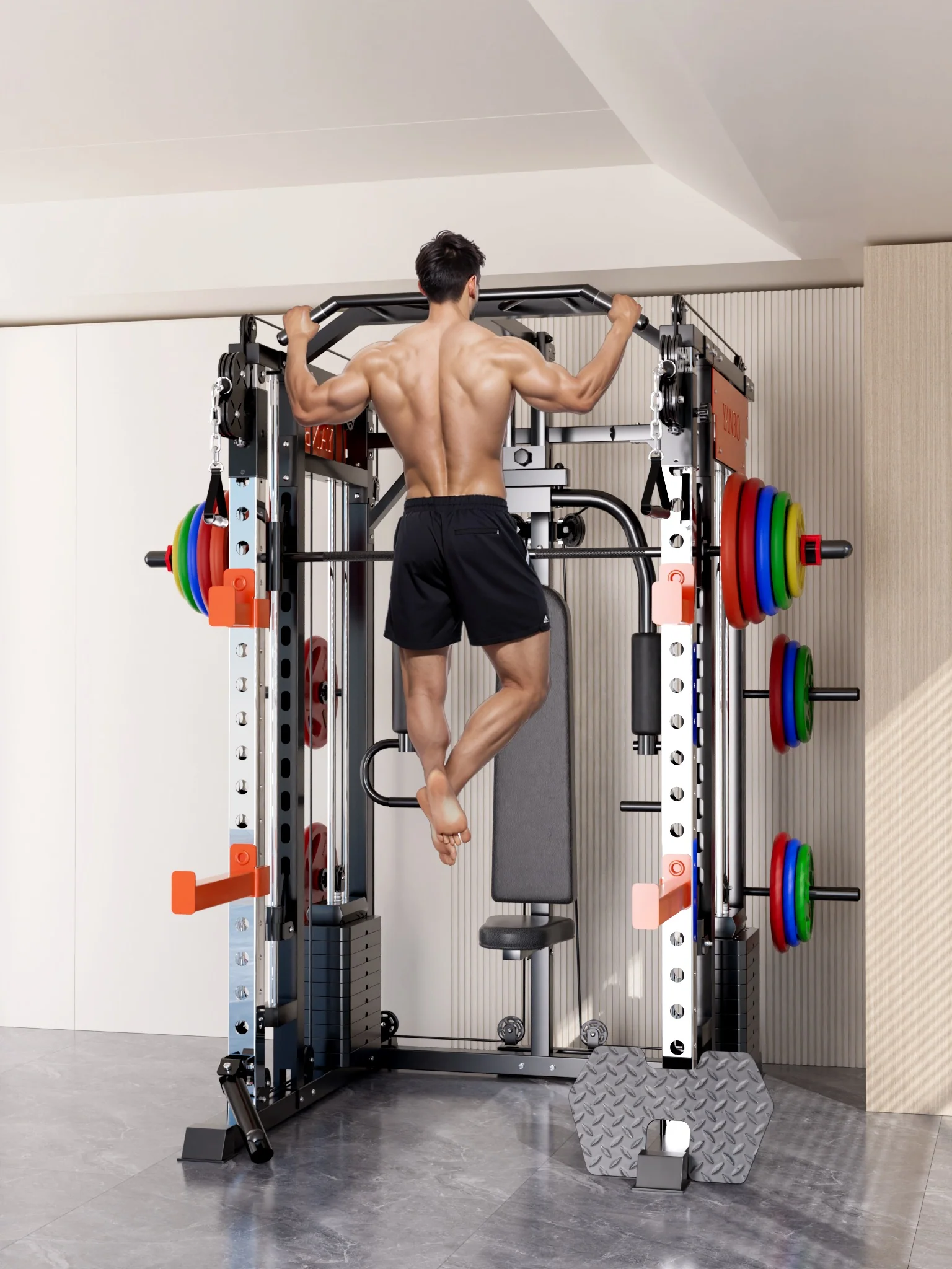 130kgs pin loaded SmartFit M1 Ultra Leg Press and Chest Fly Multi Functional Training Smith Machine Home Gym