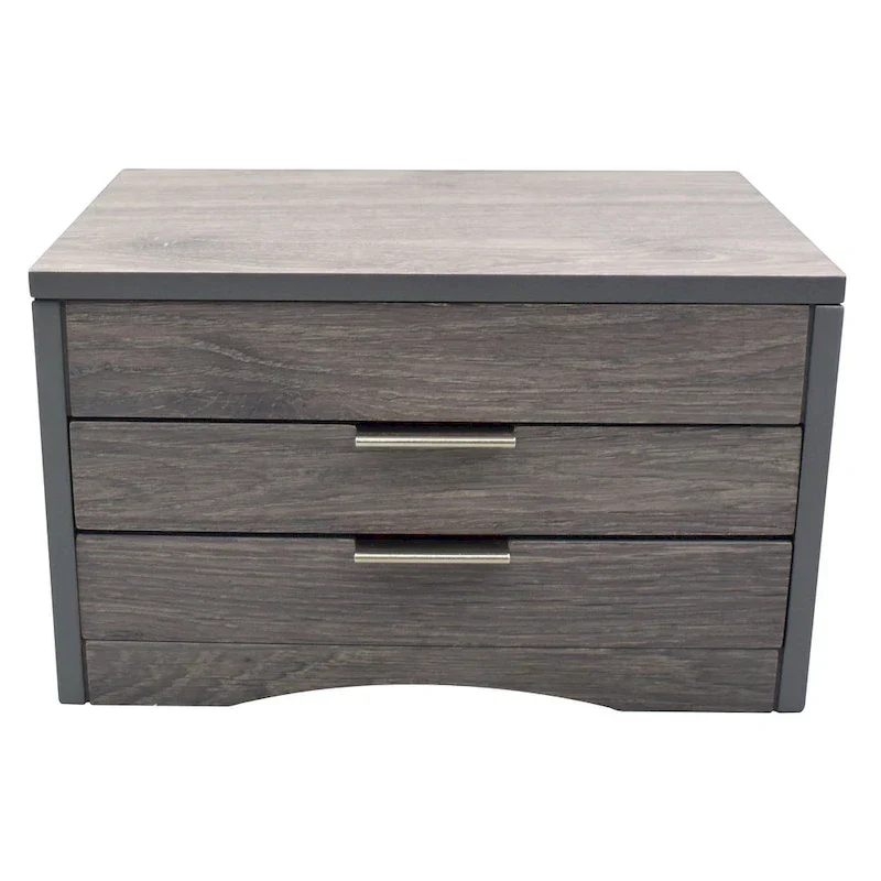 Rustic Grey Wooden Jewelry Box