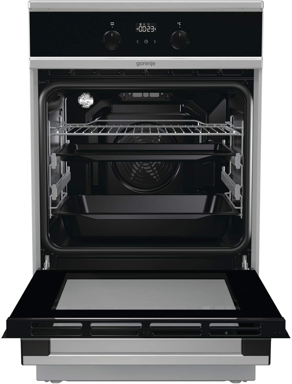 Gorenje GEIT5C61SPG Standherd mit Induktionskochfeld, 50 cm, 70 Liter,Silber, PerfectGrill, AirFry, FrozenBake, Pizza Mode 300°C, AquaClean, Made in Europe, inox