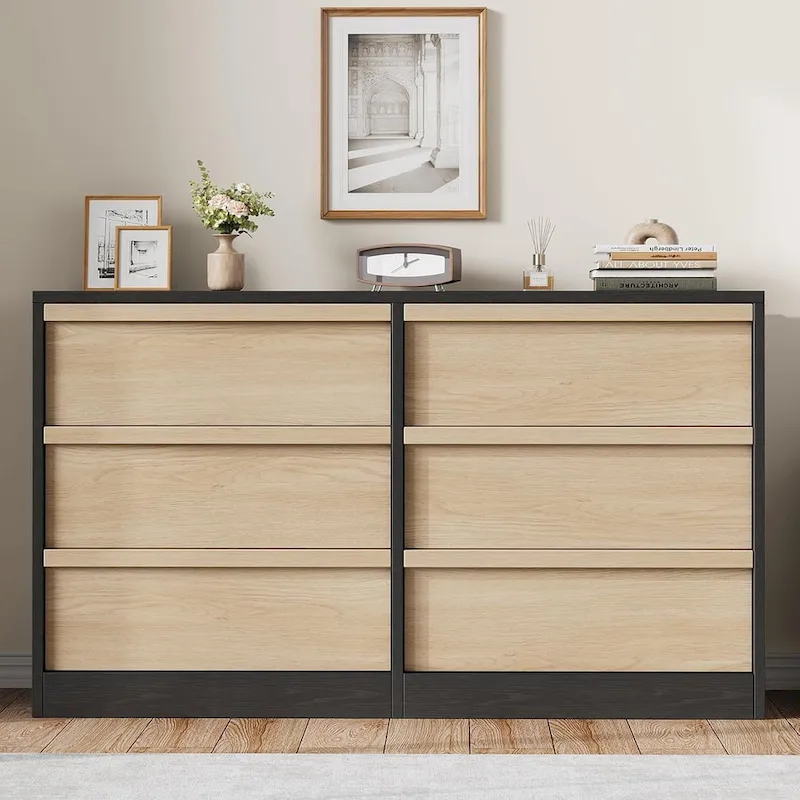 Modern 6-Drawer Bedroom Dresser - Stylish Storage Organizer Chest