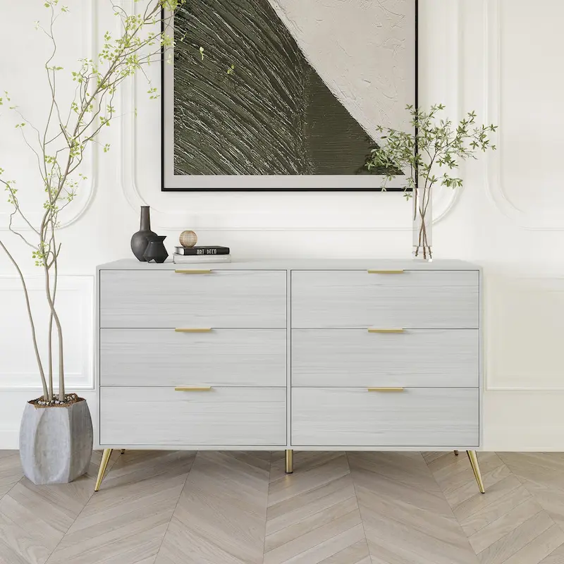 CraftPorch Modern 6-Drawer Wooden Dresser