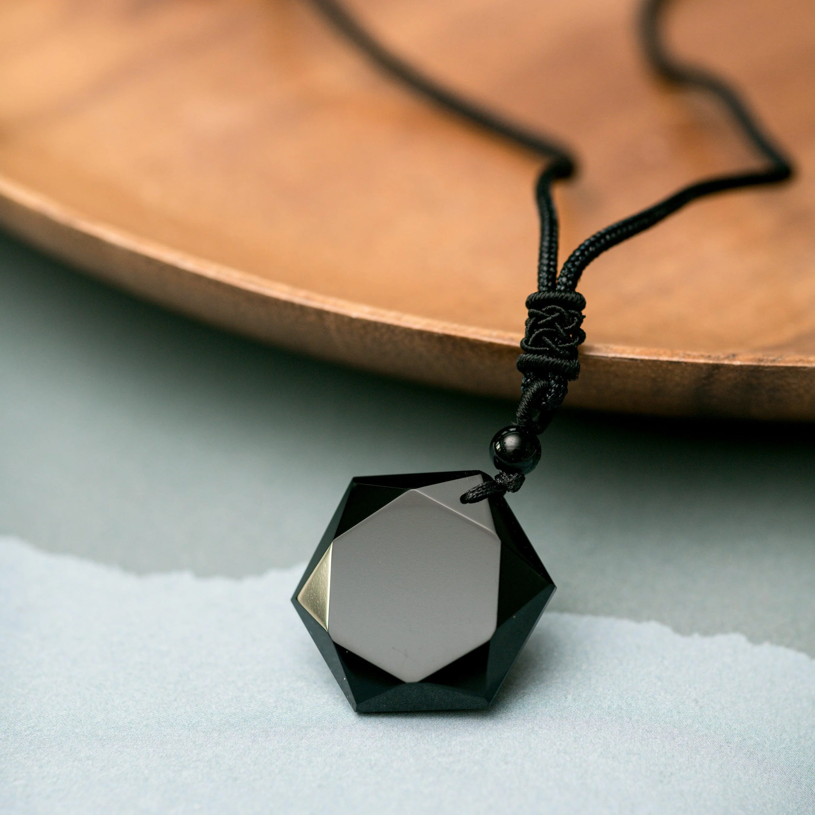 Obsidiaan Edelsteen Ketting - Zwart Hexagonaal - Waarheid