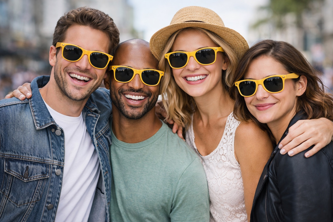 Yellow Sunglasses  | 80's Style | Adult Size 1059D