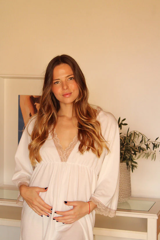 Camis��n Maternity Escote V canal�� Blanco