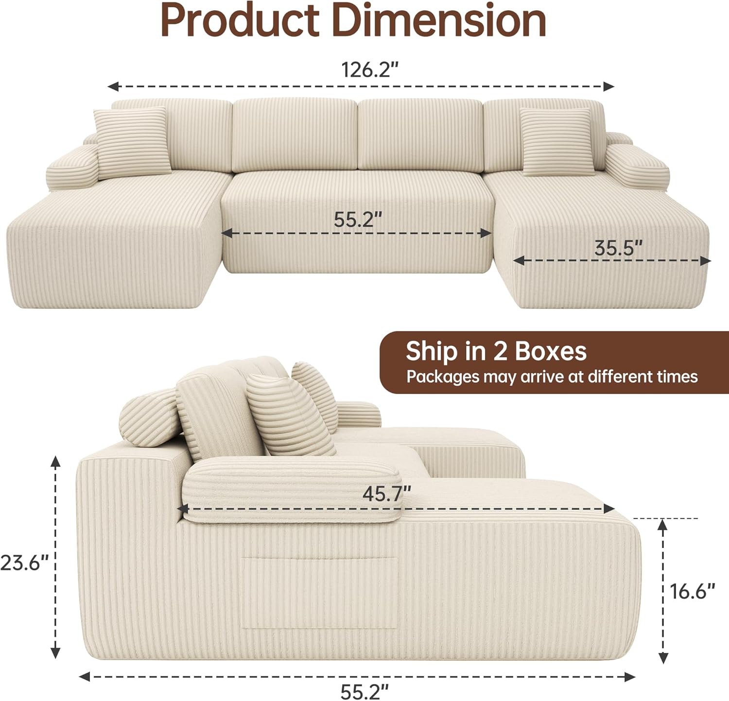 DURASPACE Cloud-Sektionalsofas für das Wohnzimmer