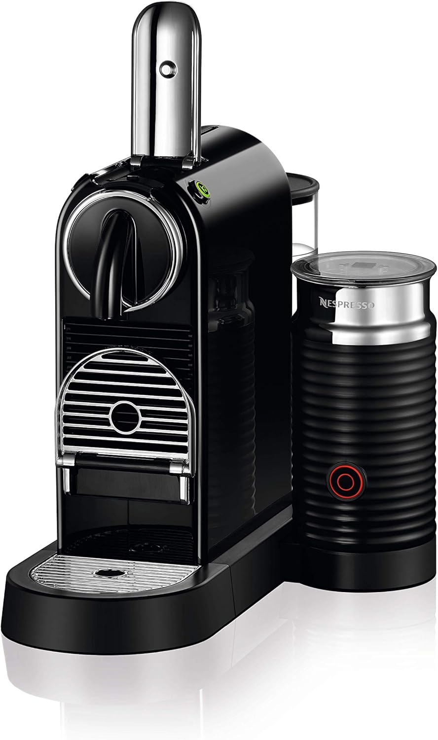 Nespresso De'Longhi EN267.BAE Citiz Kaffeemaschine mit Milchaufschäumer, Energiesparfunktion, 1710W, 1 Liter, 37.2 x 21.8 x 27.7 cm, Schwarz