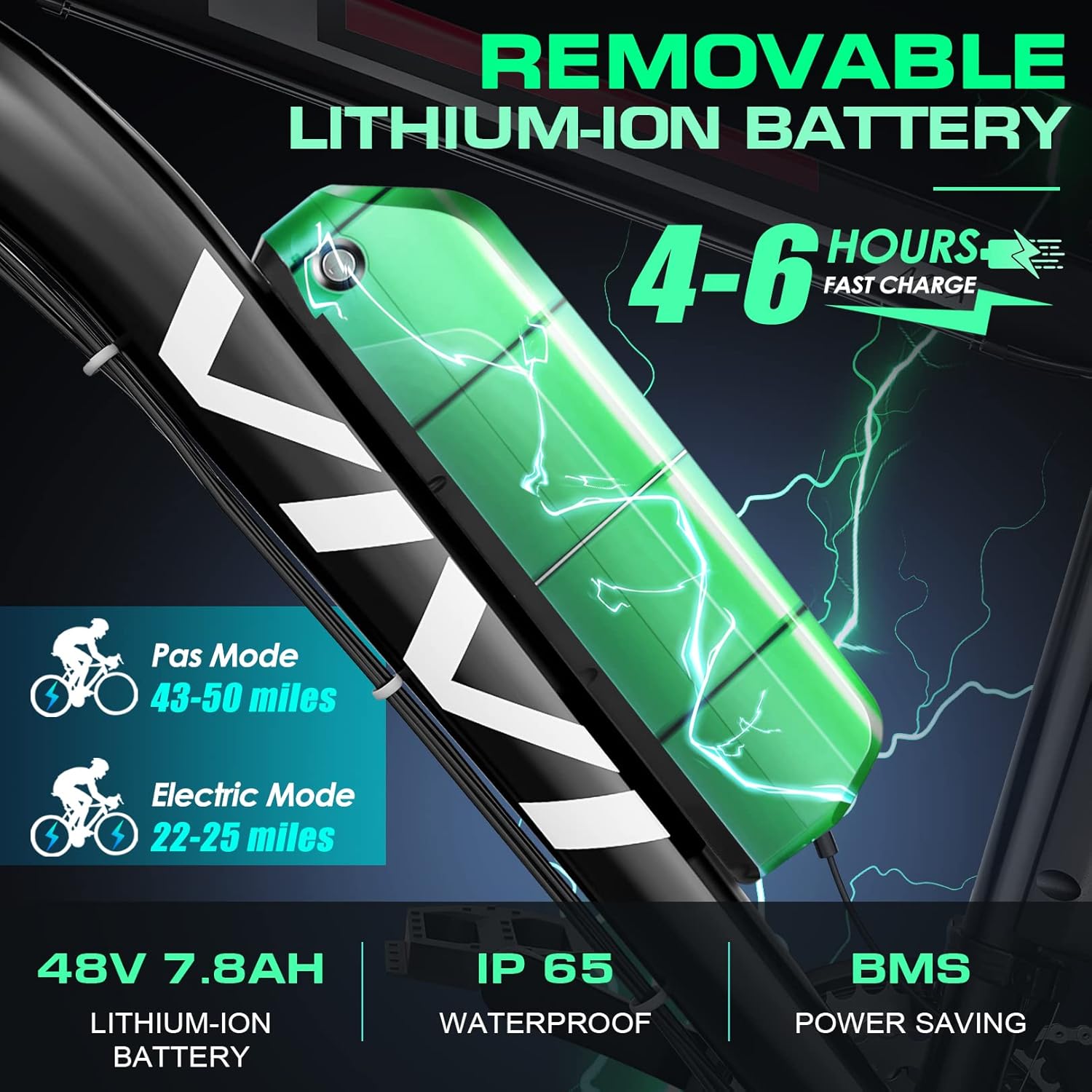 Vivi Electric Bike for Adults, Peak 780W Ebike 26 Electric Mountain Bike, 22MPH Adult Electric Bicycles Commuter Ebike with 48V Battery, Up to 50 Miles, Cruise Control, 21 Speed, UL 2849 Certified