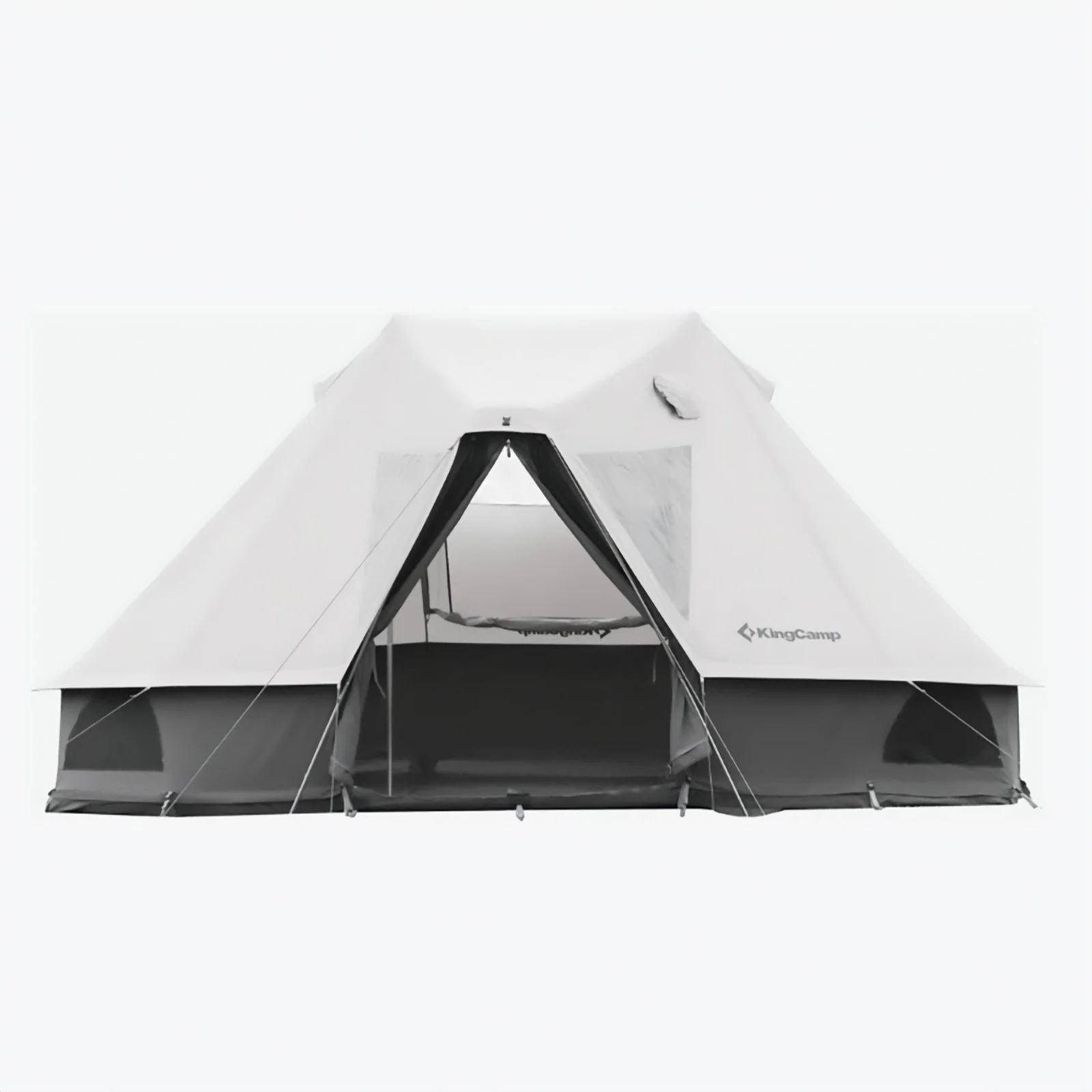 2025 KingCamp Khan Villa – Tienda de grupo glamping de lujo con 240 cm de altura interior, salida para chimenea y paredes laterales de malla para una ventilación óptima