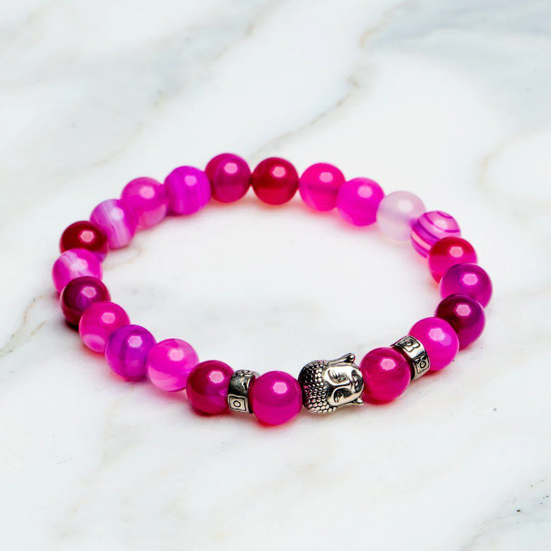 Boeddha Armband - Rose Red Agaat - Stabiliteit