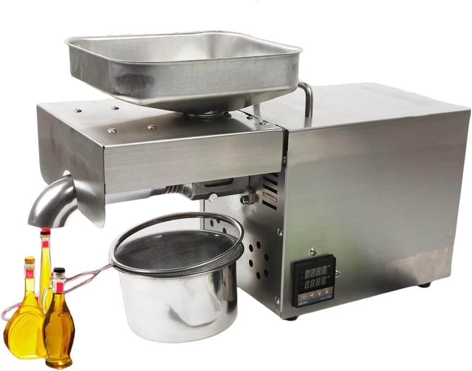 Frantoio a olio per uso domestico, elettrico pressa a freddo automatica in acciaio inox, estrattore per noci arachidi 1500W