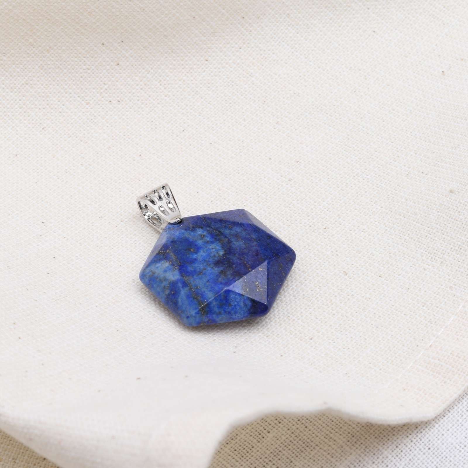 Lapis Lazuli Hanger - Hexagonaal Geslepen Edelsteen - Creativiteit