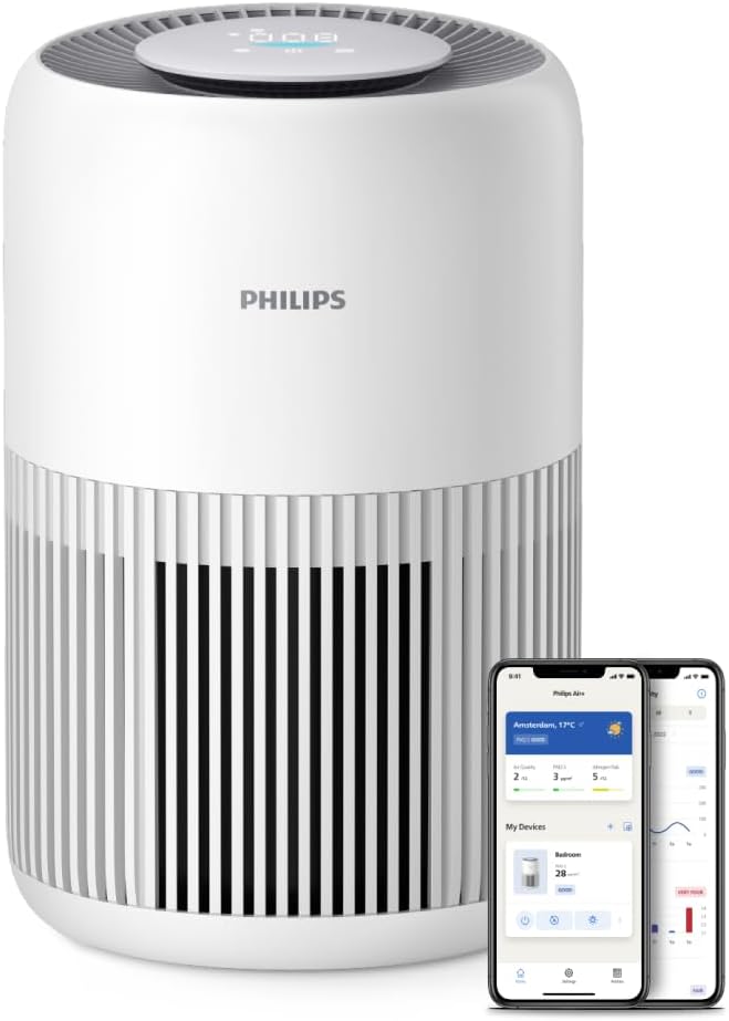 Philips AC3420/10 luftrenare och luftfuktare 2 i 1 serie 3400, 78 m², CADR 300 m³/h, 3-lagers HEPA-filter, fjärrkontroll via Air+-appen