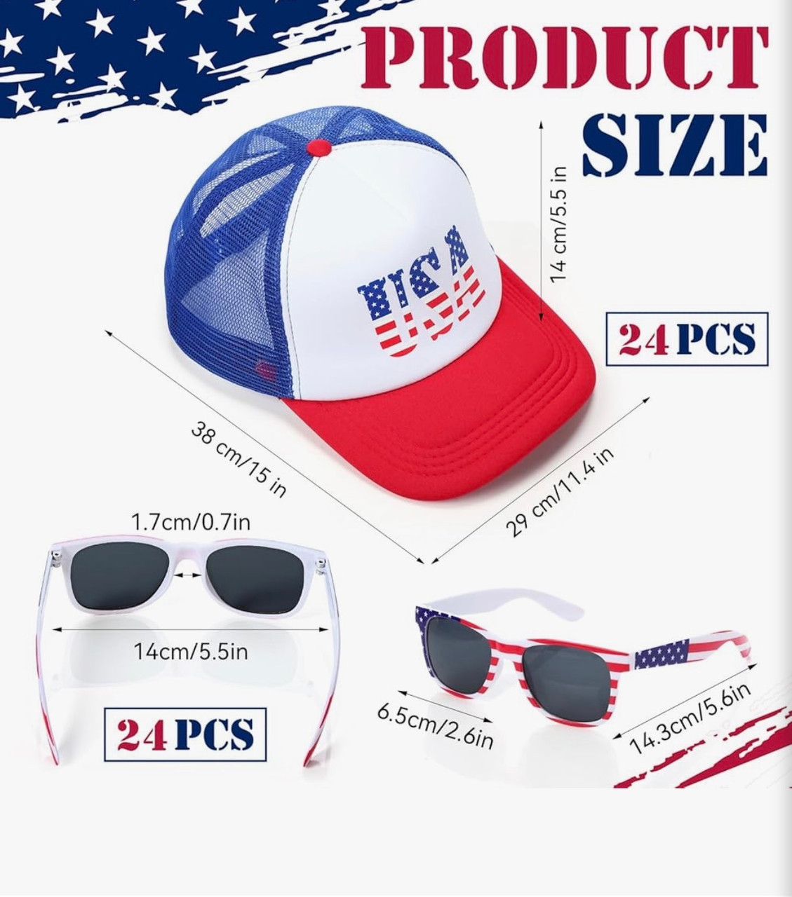 USA Flag 250th Anniversary Baseball Cap 6 Panel FREE SUNGLASSES 58330