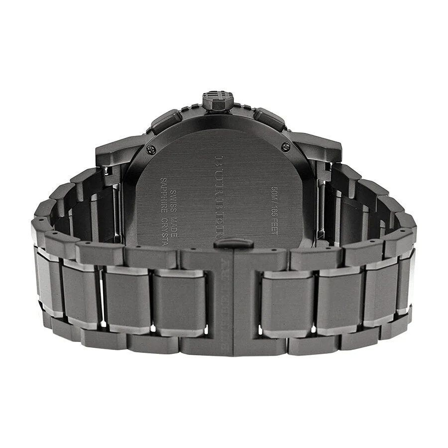 Burberry Chronograph Gunmetal Dial  Grey Ion-plated Stainless Steel Men's Watch BU9381