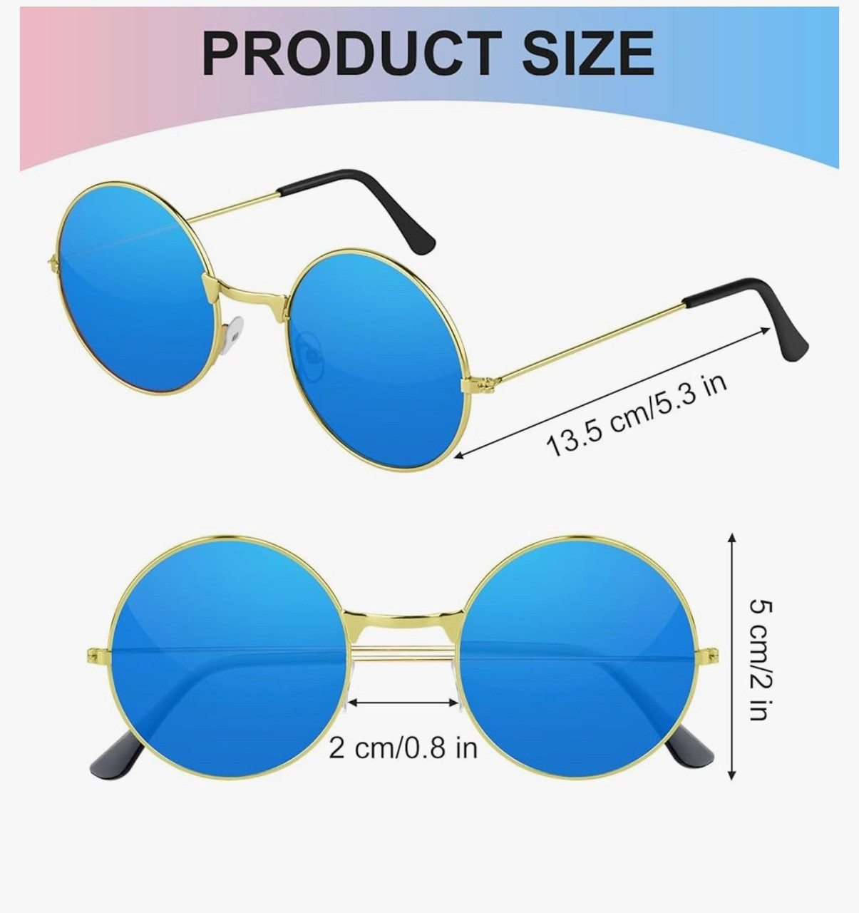 Round Hippie Sunglasses Metal Frame Colored Circle Glasses for Women