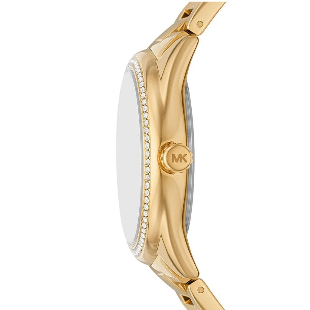 Michael Kors Janelle Pavé Logo Dial Gold Women's Watch - MK7381