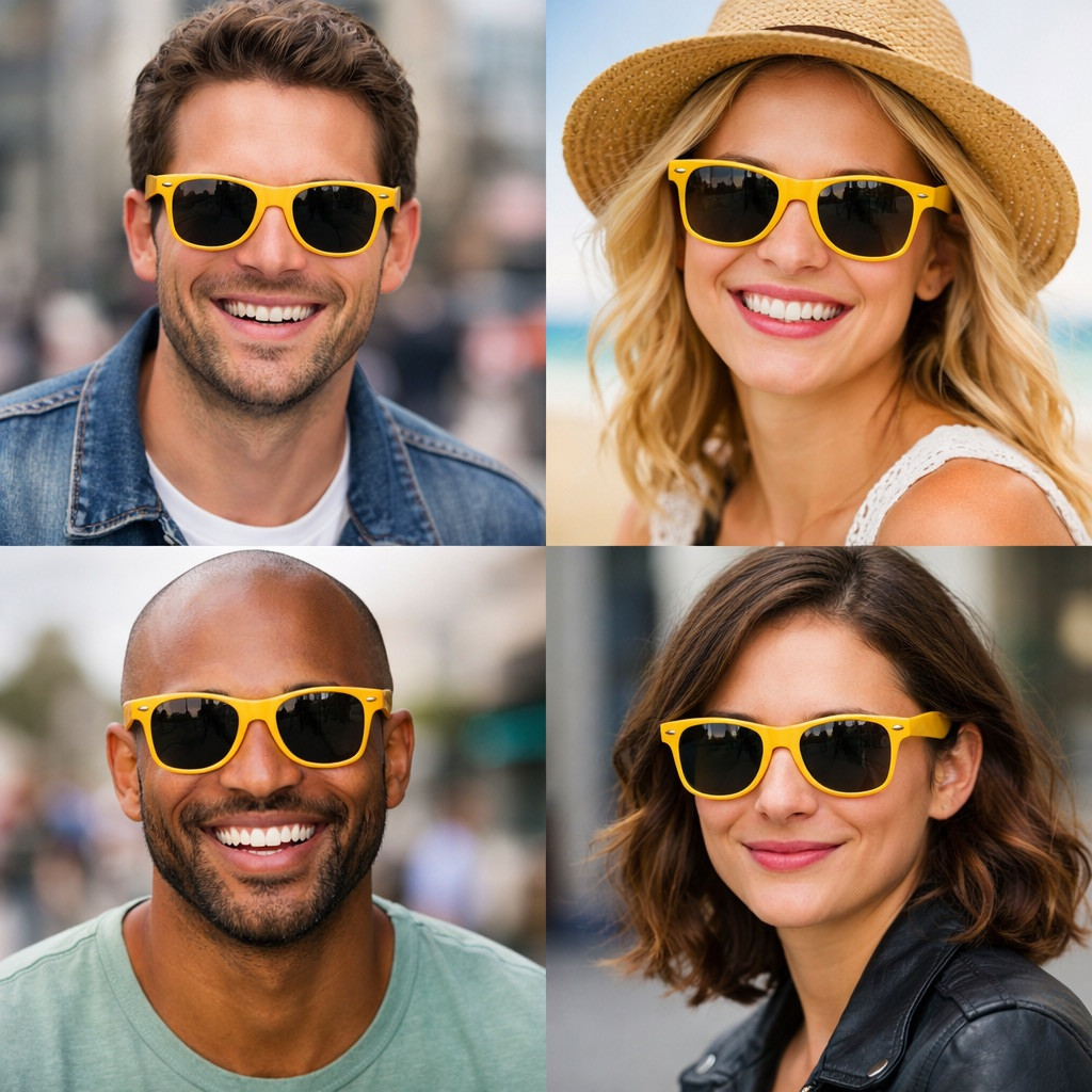 Yellow Sunglasses  | 80's Style | Adult Size 1059D